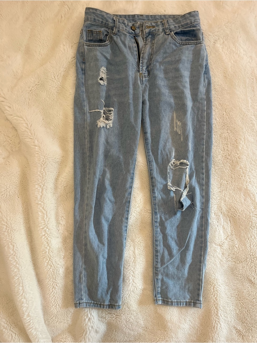 Shein Women’s High Waisted Distressed Light Wash Skinny